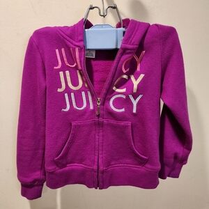 Juicy Couture Girls pink Fleece Hoodie cotton blended Sweatshirt size 4T